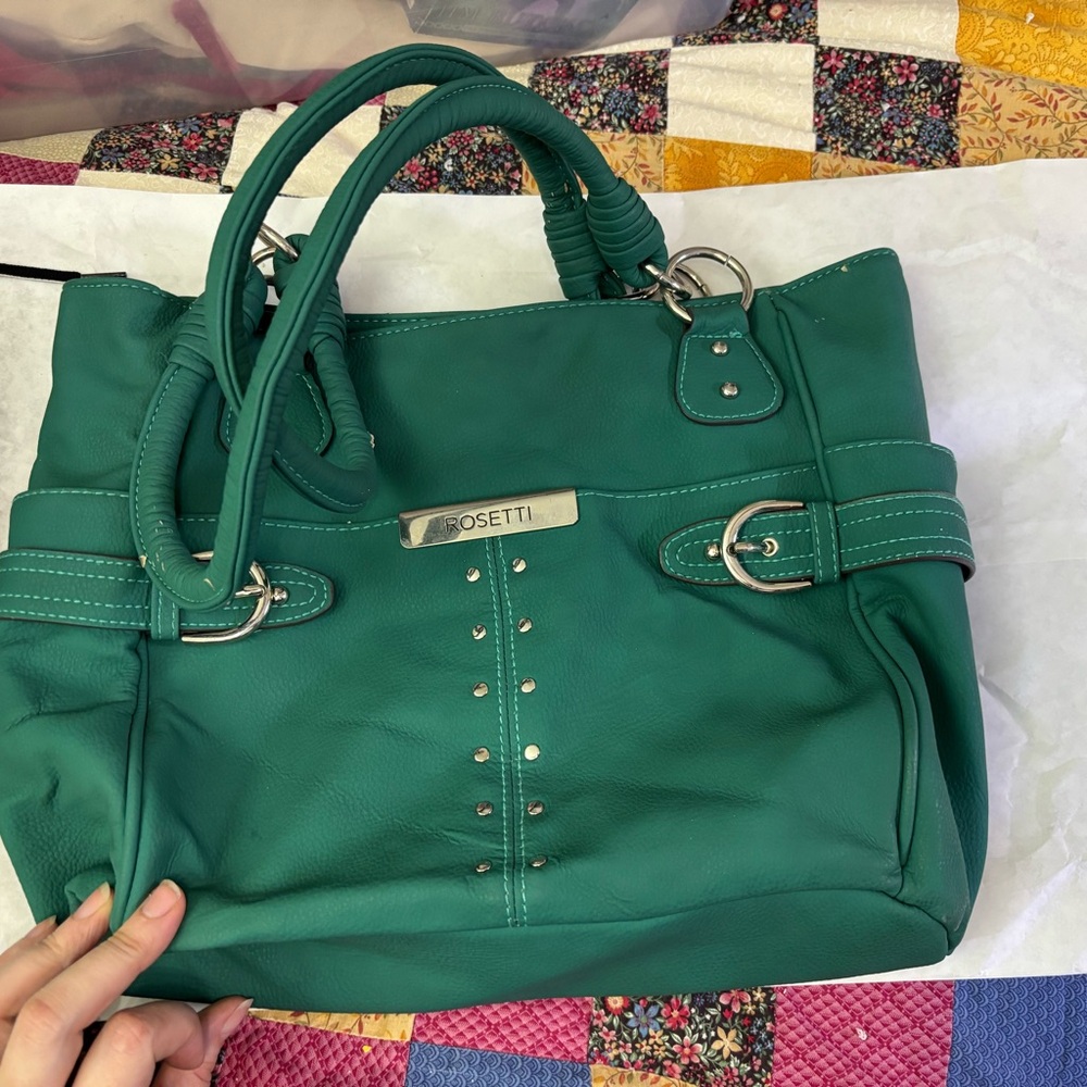 Rosetti Teal Shoulder Bag with Silver Accents